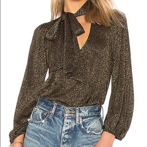 Rachel Pally Scarf Tie Top size XS Black & Gold